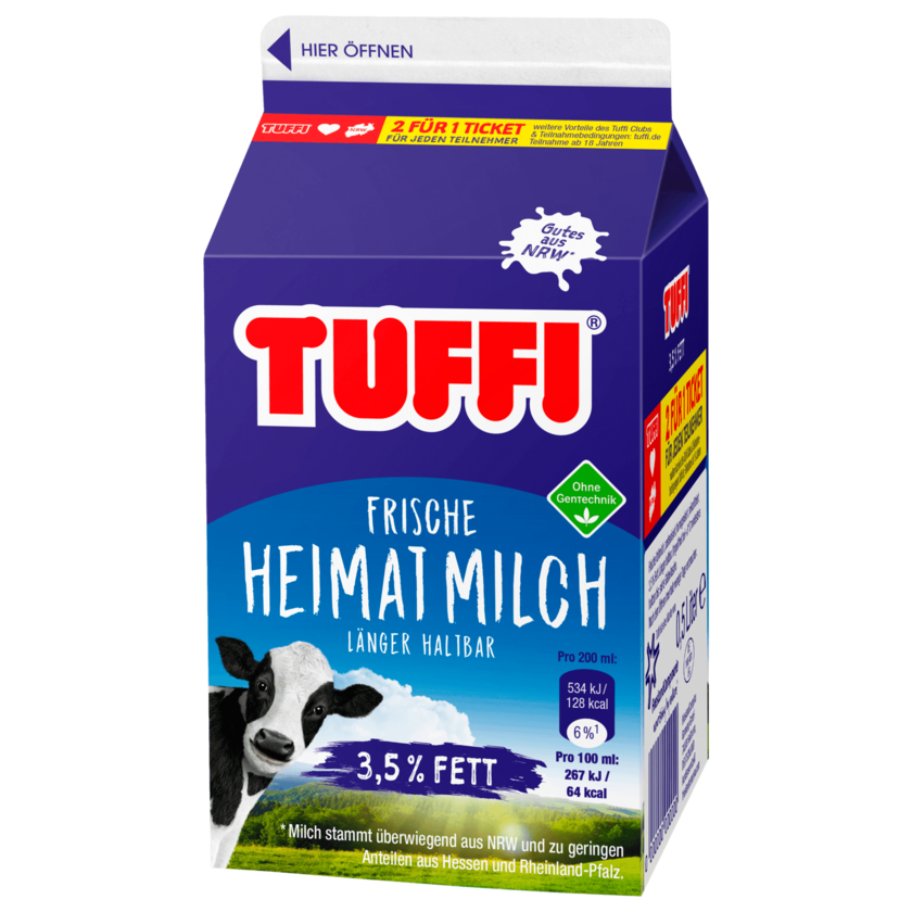 Tuffi Frische Heimatmilch 3,5% 0,5l